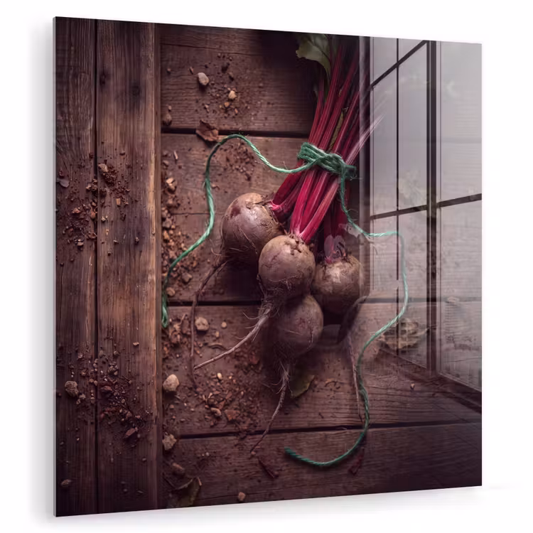 Glasbild - Gemüse – Rote Bete – Rustikal — 1
