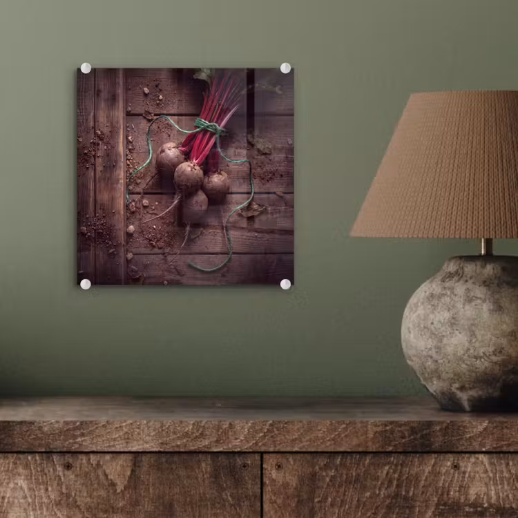 Glasbild - Gemüse – Rote Bete – Rustikal — 3