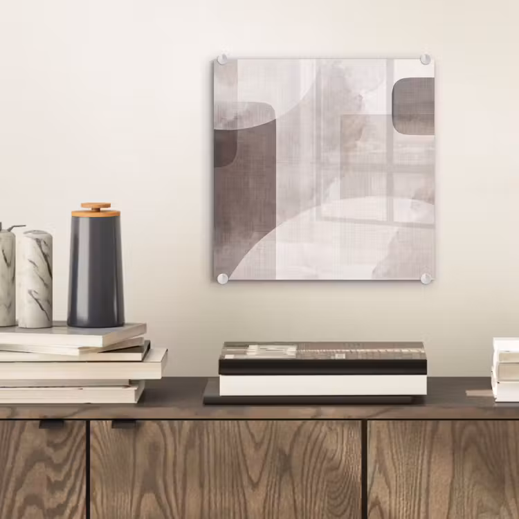 Glasbild - Abstrakte Formen – Beige — 2