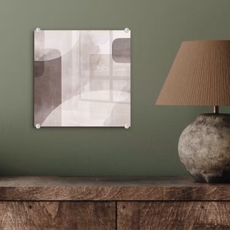 Glasbild - Abstrakte Formen – Beige — 3
