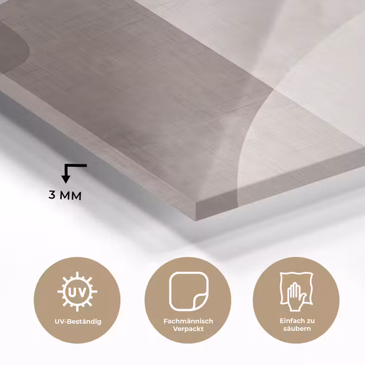 Glasbild - Abstrakte Formen – Beige — 4
