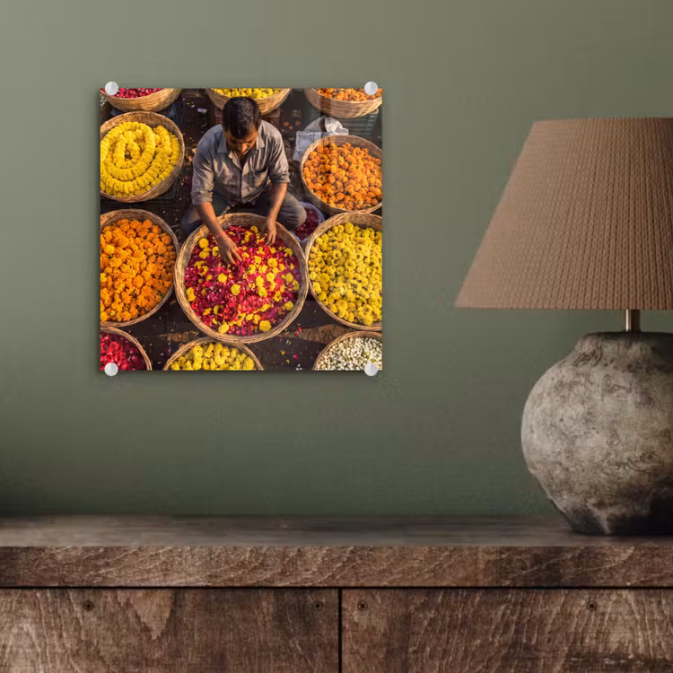 Glasbild - Blumen – Markt – Bunt — 3