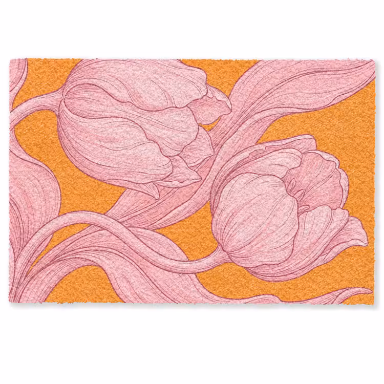 Fußmatte - Rosa Blumen – Modern — 1