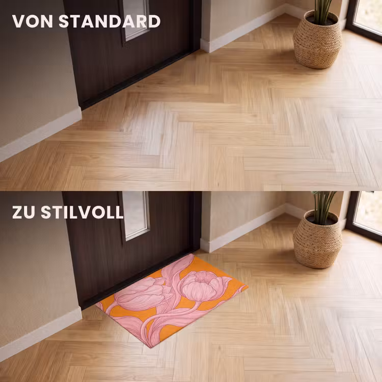 Fußmatte - Rosa Blumen – Modern — 3