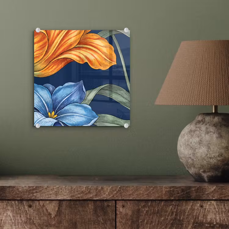Glasbild - Blumen – Botanik – Muster — 3