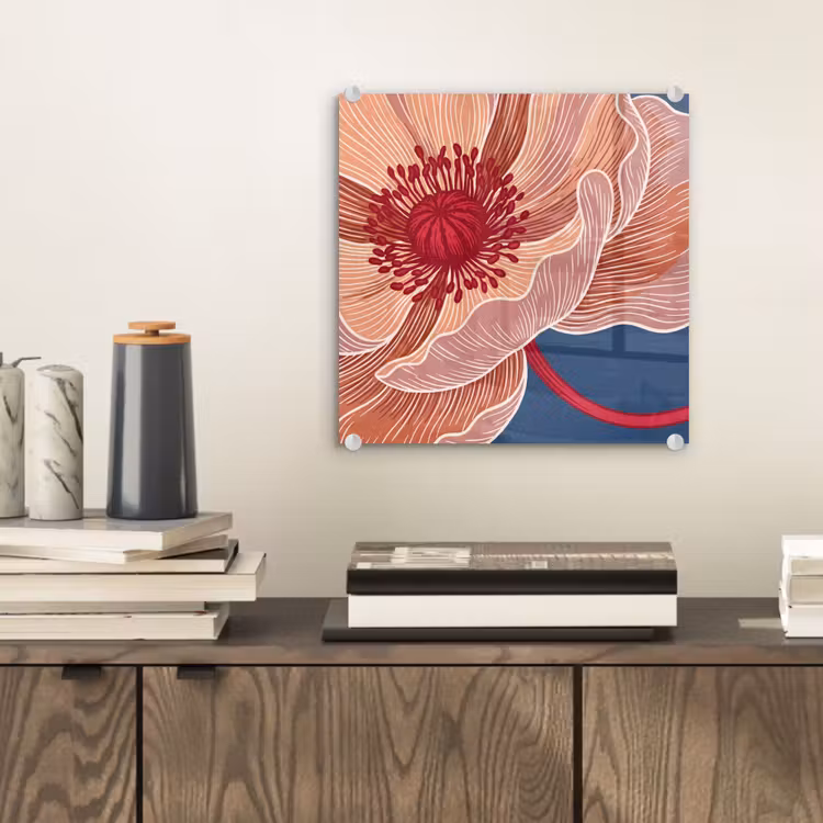 Glasbild - Blumen – Modern – Abstrakt — 2