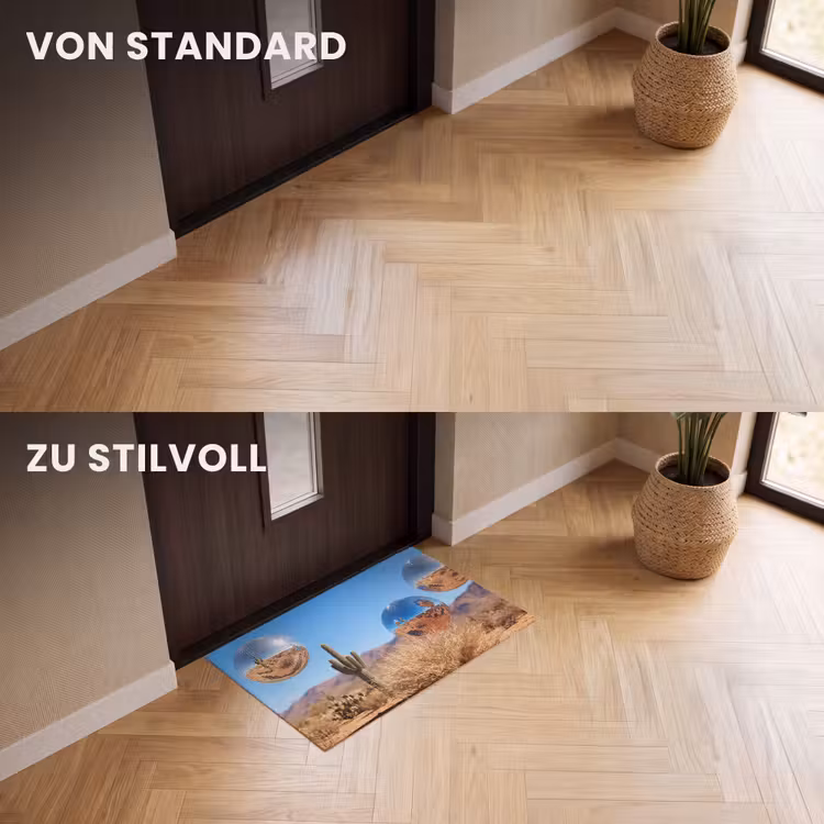 Fußmatte - Wüste – Spiegelkugel – Kunst — 3