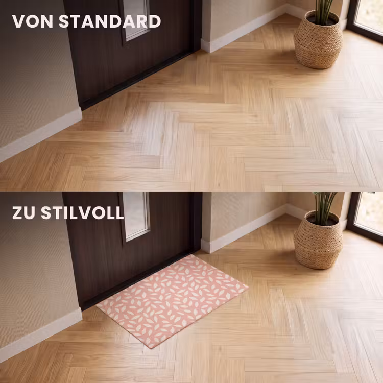 Fußmatte - Rosa – Blätter – Verspielt – Muster — 3