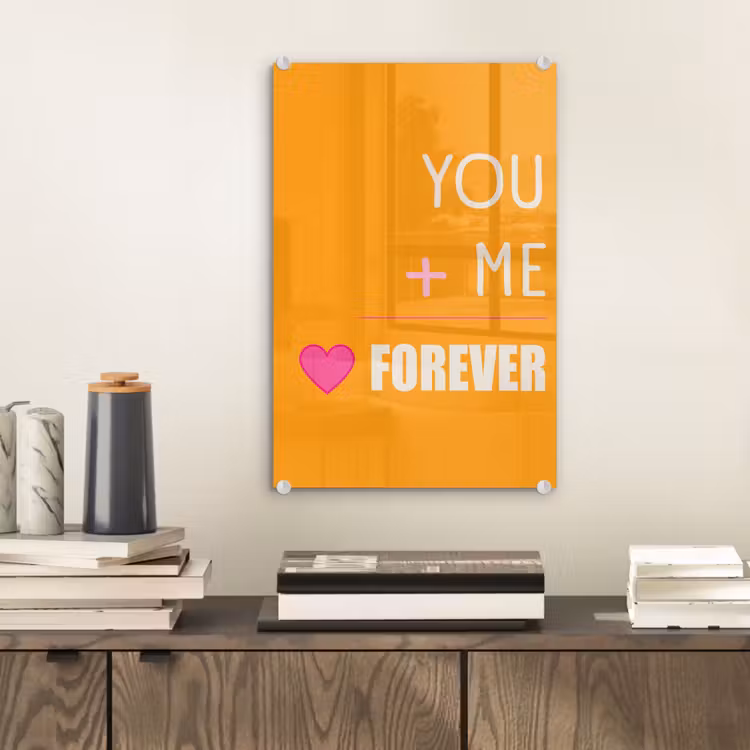 Glasbild - Orange - Liebe - Valentinstag — 2