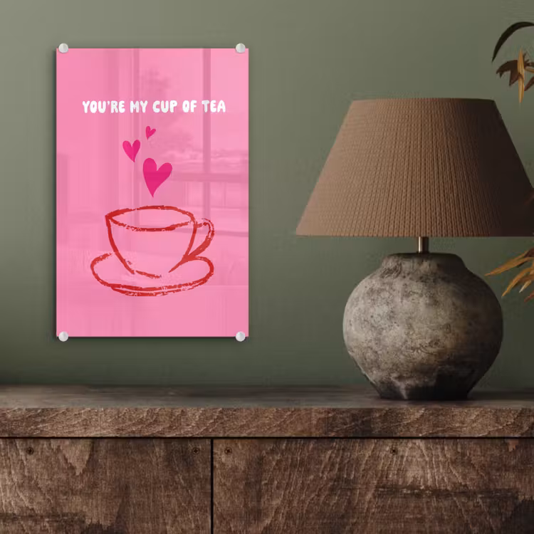 Glasbild - Tee - Rosa - Valentinstag - Text — 3