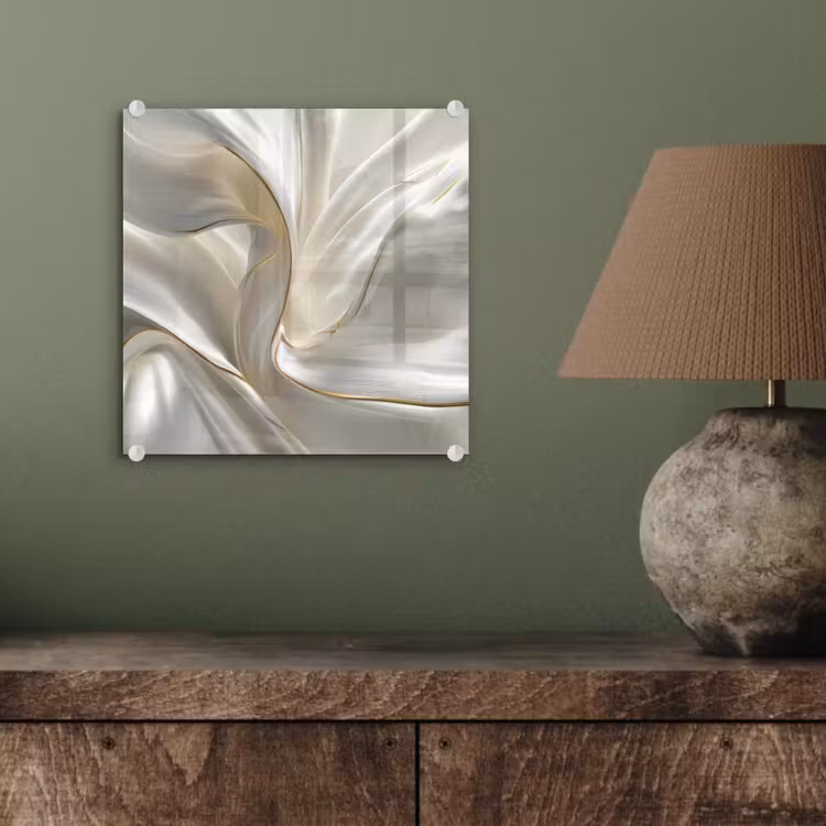 Glasbild - Stoff - Plissee - Gold — 3