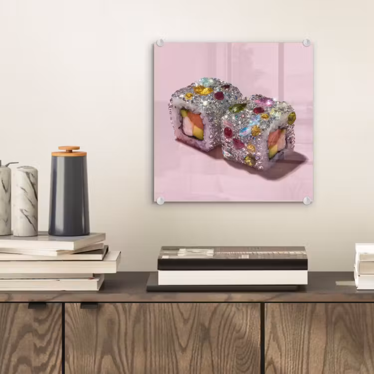 Glasbild - Sushi - Röllchen - Steine - Bunt — 2