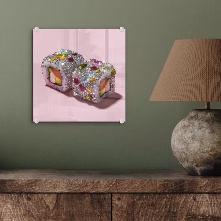 Glasbild - Sushi - Röllchen - Steine - Bunt — 3