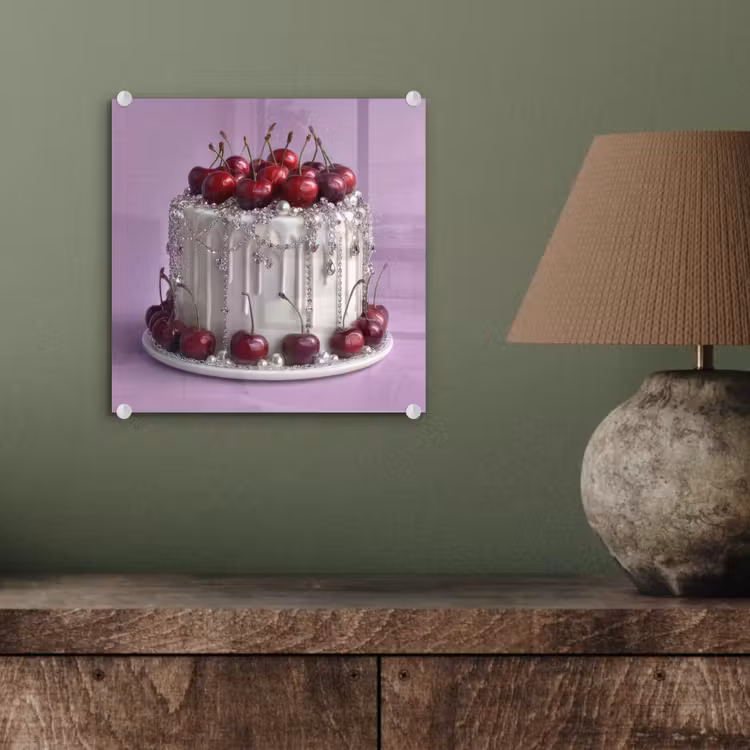 Glasbild - Torte - Kirsche - Schmuck - Rot — 3