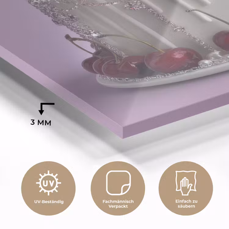 Glasbild - Torte - Kirsche - Schmuck - Rot — 4