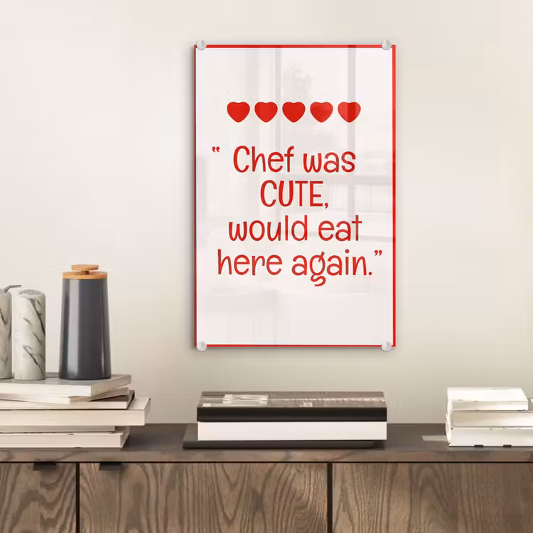 Glasbild - Text - Rot - Herzen — 2