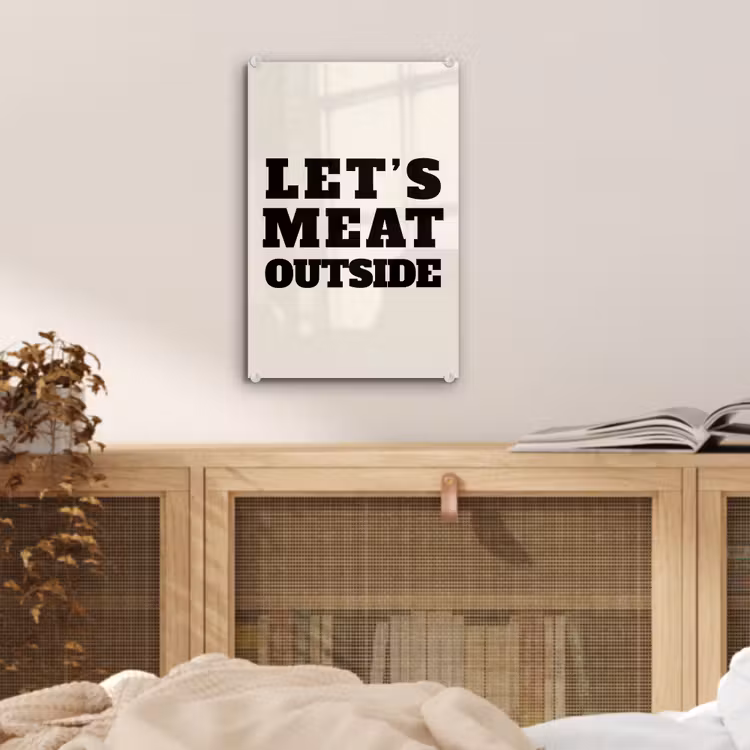 Glasbild - Text - Blockschrift - Schwarz - Fleisch — 4