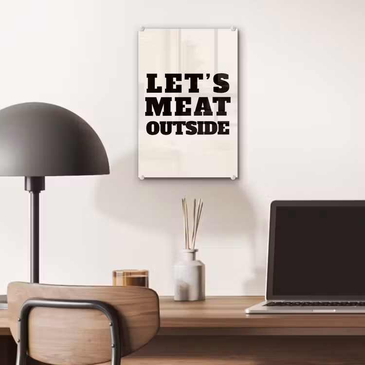 Glasbild - Text - Blockschrift - Schwarz - Fleisch — 6