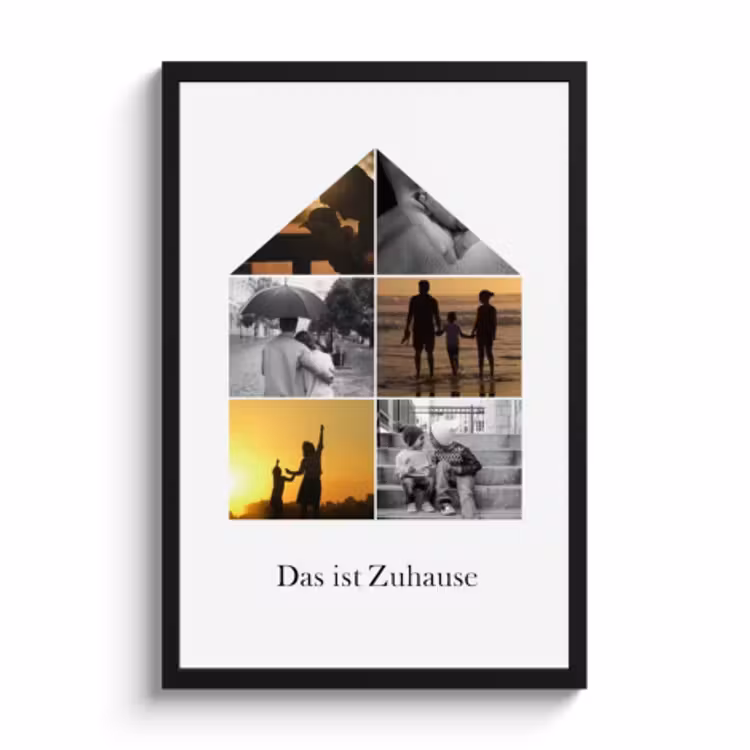 Poster mit Rahmen – Haus-Collage — 1