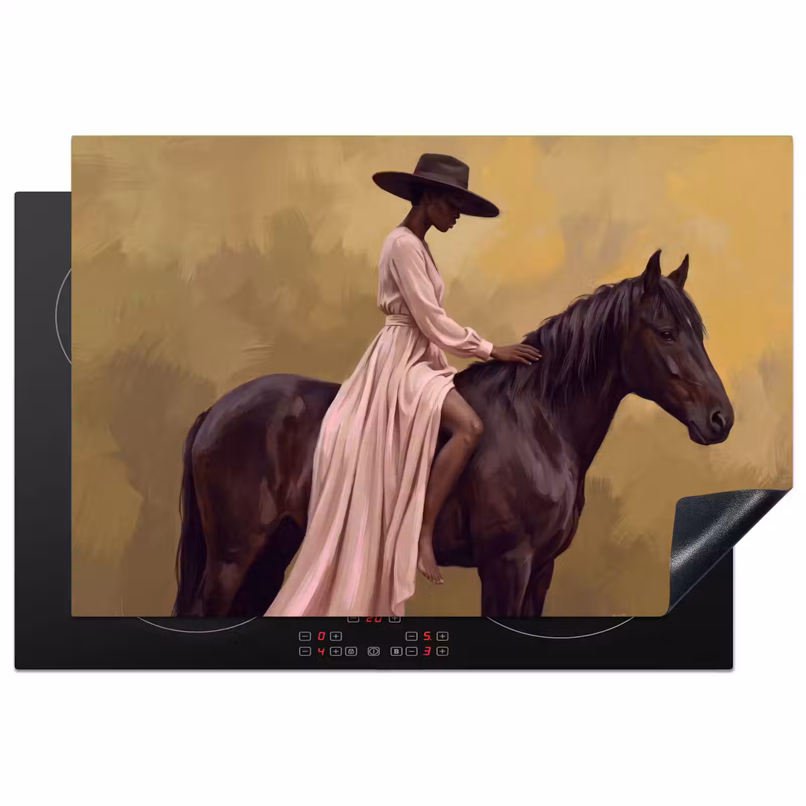 Herdabdeckplatte - Pferd - Klassisch - Ocker — 1