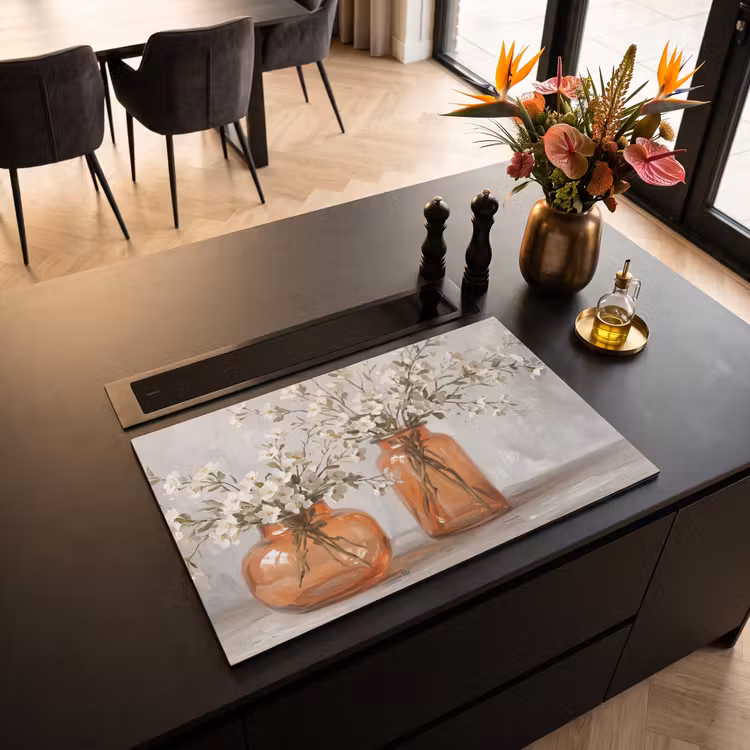 Herdabdeckplatte - Vasen - Blumen - Orange — 2