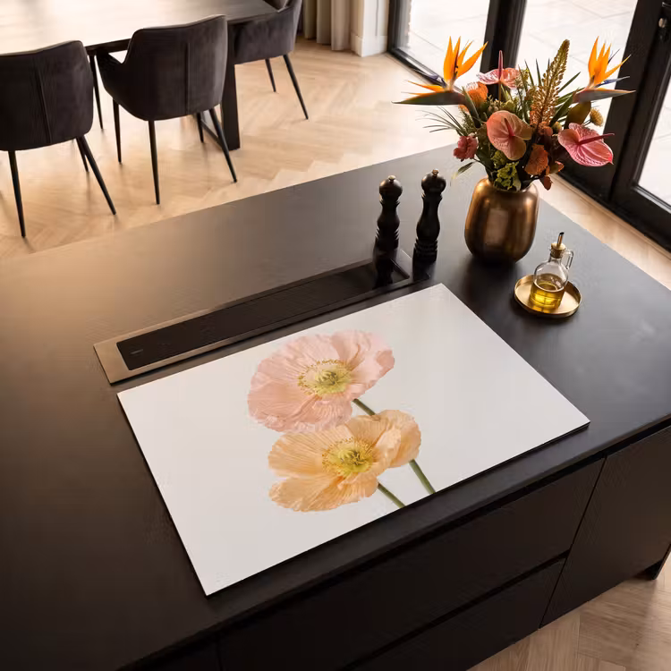 Herdabdeckplatte - Mohnblumen - Botanisch - Rosa — 2