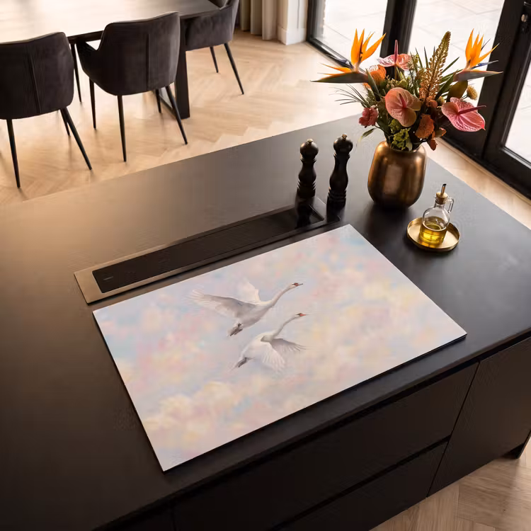 Herdabdeckplatte - Vogel – Fliegend – Luft – Modern – Pastell — 2