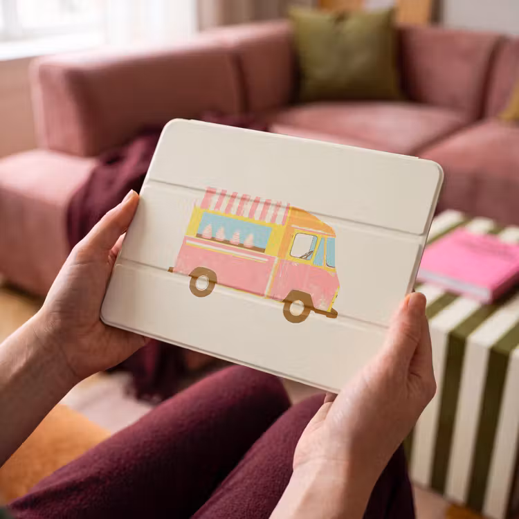 iPad Hülle - Eiscreme-Wagen - Retro - Softeis - Rosa — 3