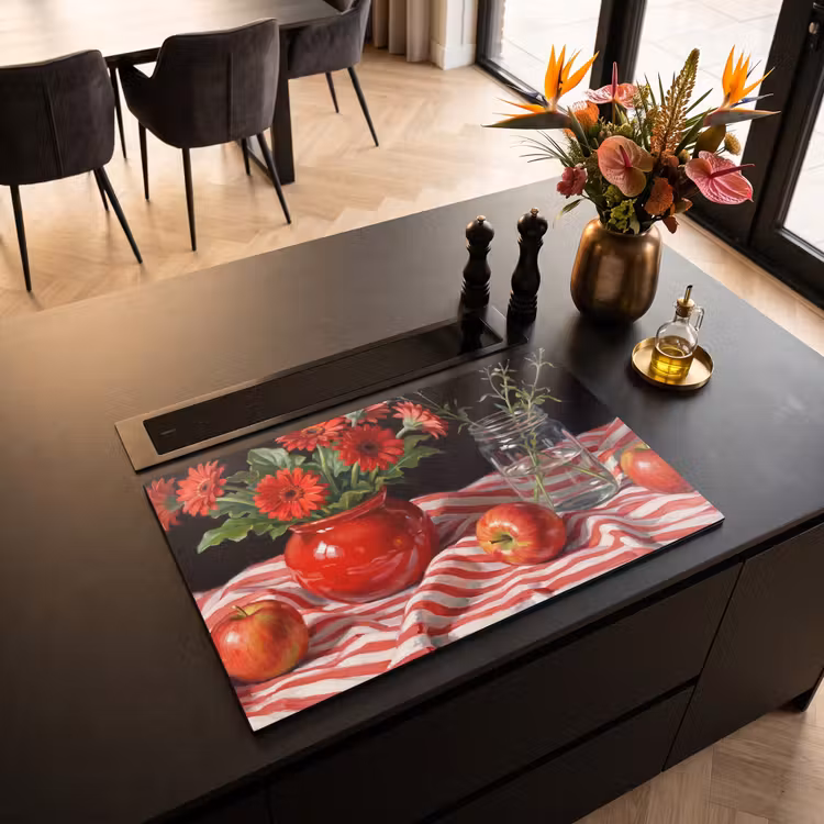 Herdabdeckplatte - Rote Blumen – Vase — 2