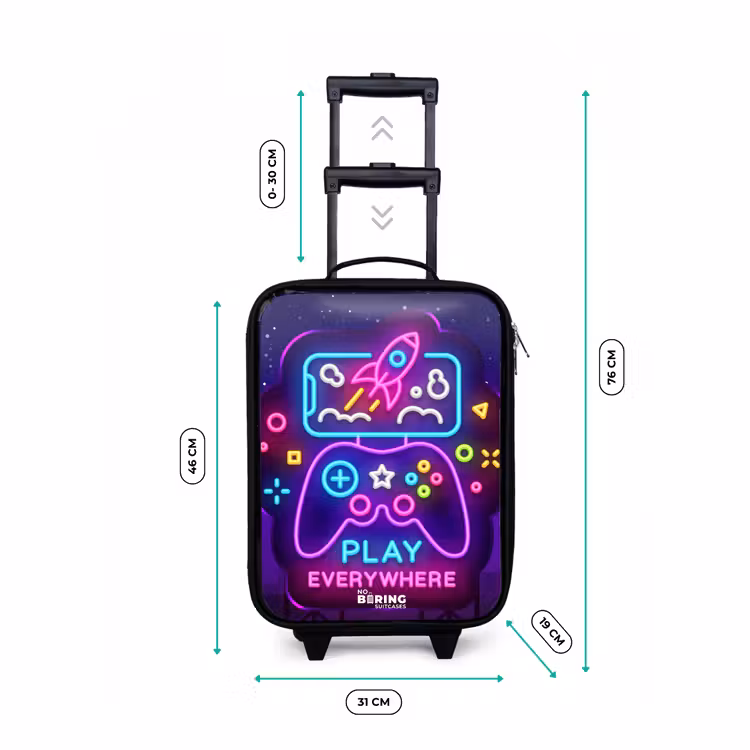Kinderkoffer - Neon-Illustration mit einem Controller — 4