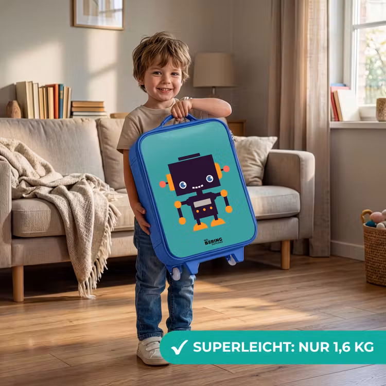 Kinderkoffer – Blau – Grüner Roboter — 2