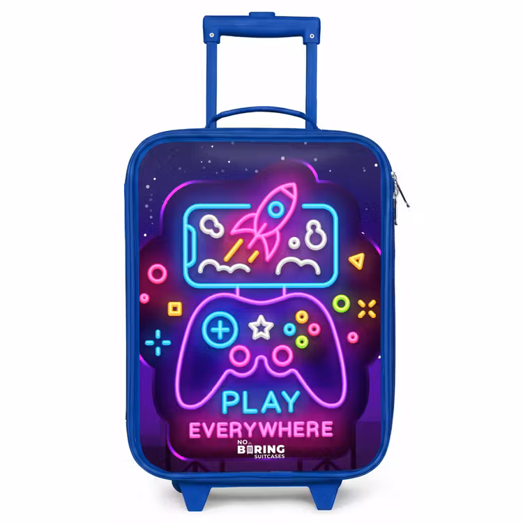 Kinderkoffer – Blau – Neonschild mit Controller — 1