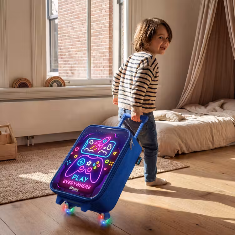 Kinderkoffer – Blau – Neonschild mit Controller — 3
