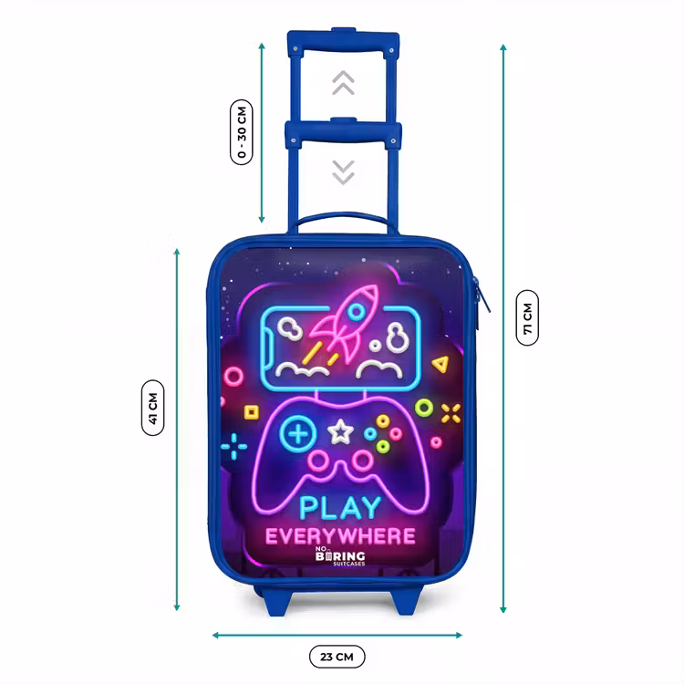 Kinderkoffer – Blau – Neonschild mit Controller — 6