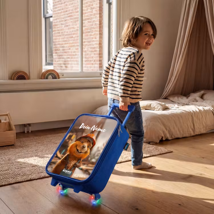 Kinderkoffer Blau mit Name - Bertus Bouwbever — 3