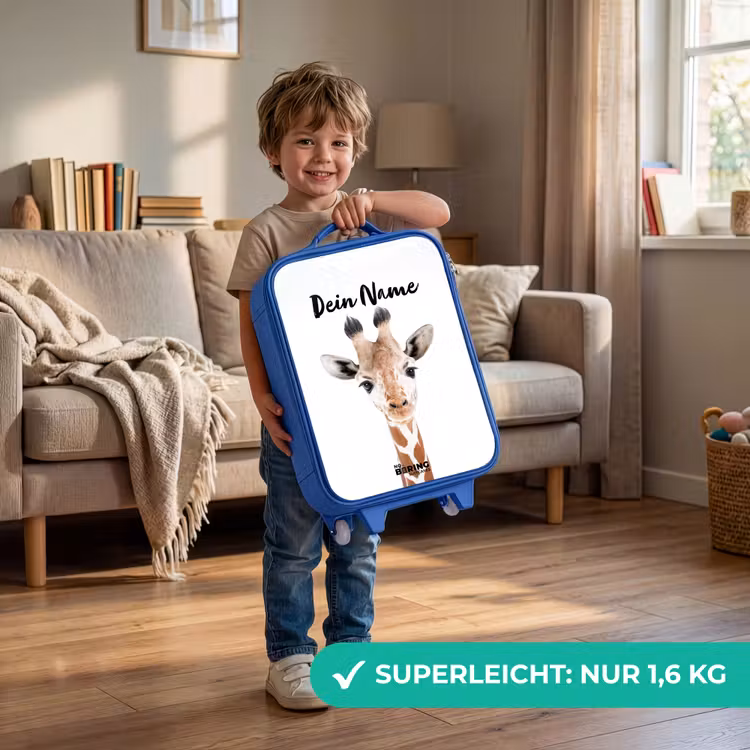 Kinderkoffer Blau mit Name - Gerrie Giraffe — 2