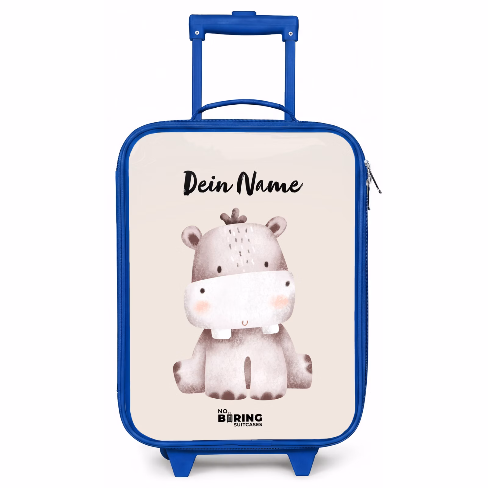 Kinderkoffer Blau mit Name - Nigel Nilpferd — 1
