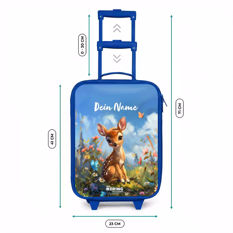 Kinderkoffer Blau mit Name - Bailey Blumenhirsch — 6