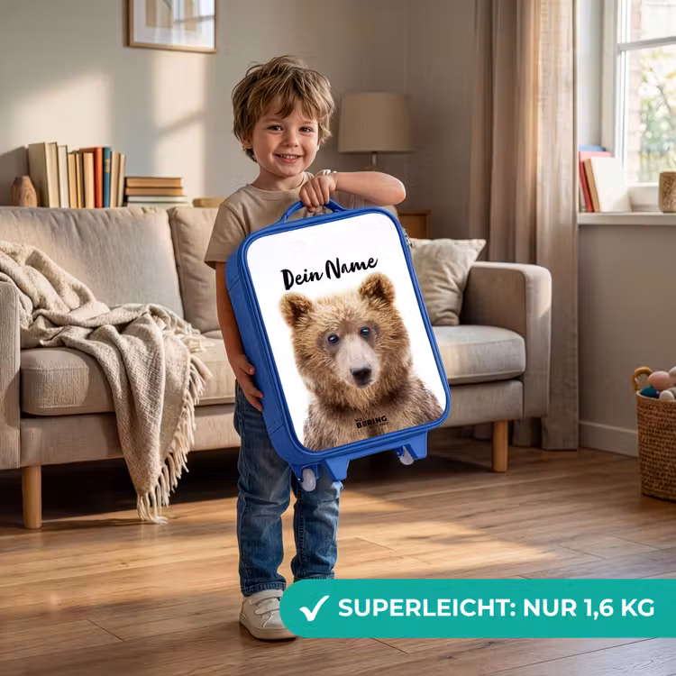 Kinderkoffer Blau mit Name - Bennie Bär — 2