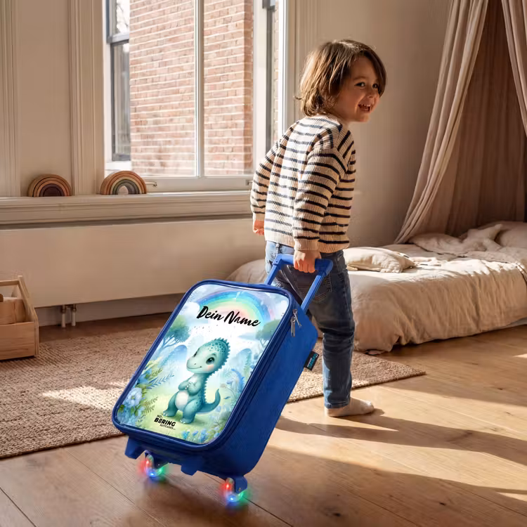 Kinderkoffer Blau mit Name - Daantje Dino — 3