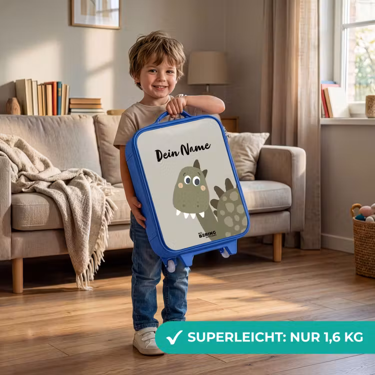 Kinderkoffer Blau mit Name - Danny dino — 2