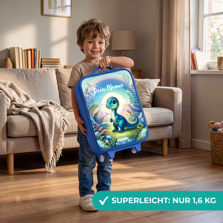 Kinderkoffer Blau mit Name - Django Dino — 2