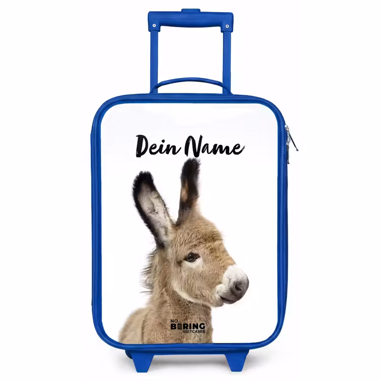 Kinderkoffer Blau mit Name - Eddy Esel — 1