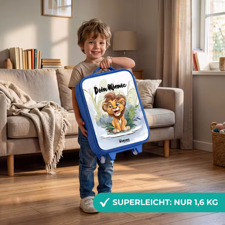 Kinderkoffer Blau mit Name - Guusje-Giraffe — 2