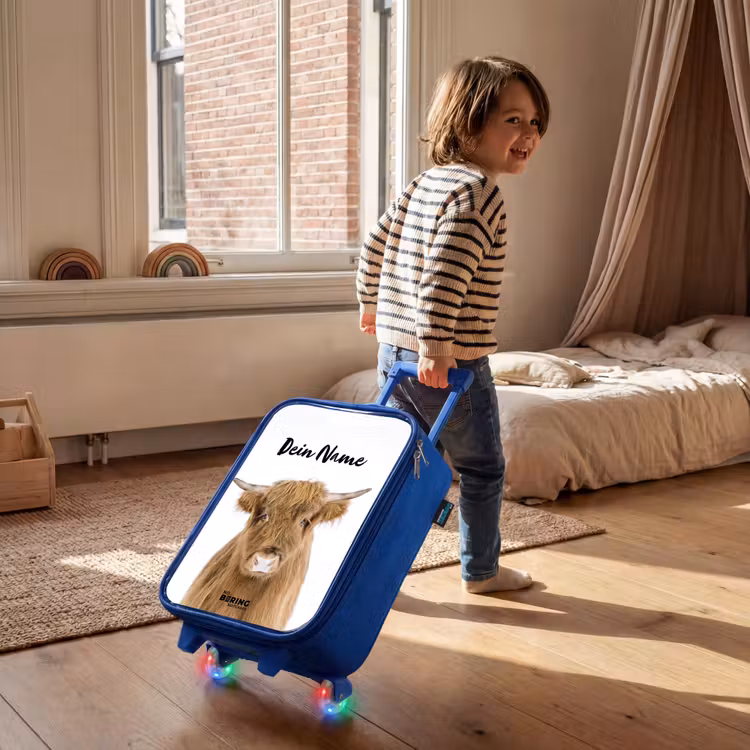 Kinderkoffer Blau mit Name - Halbe Hooglander — 3