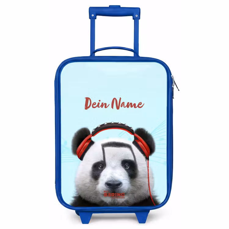 Kinderkoffer Blau mit Name - Kees der Panda — 1