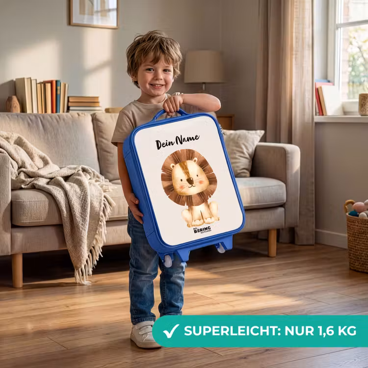 Kinderkoffer Blau mit Name - Lamar Löwe — 2