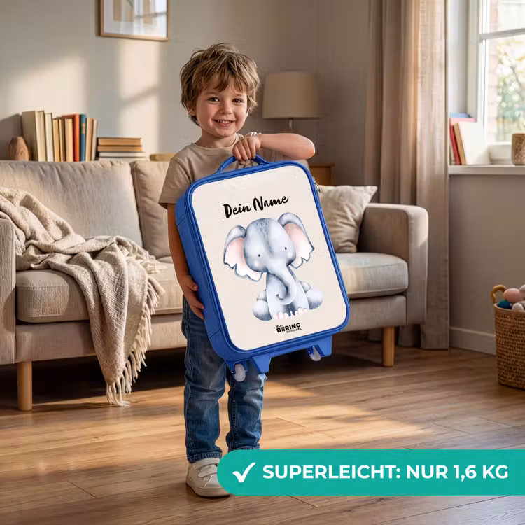 Kinderkoffer Blau mit Name - Oane Elefant — 2