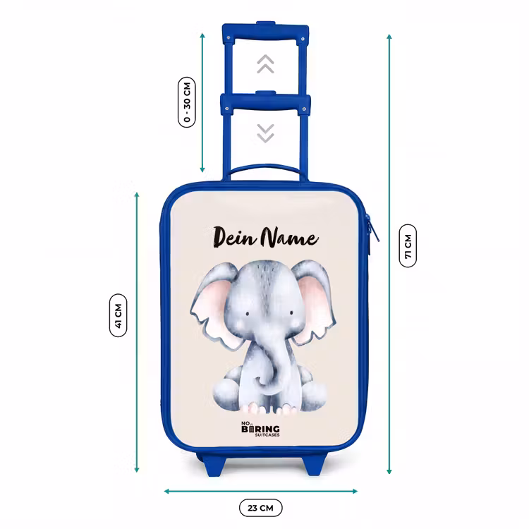 Kinderkoffer Blau mit Name - Oane Elefant — 6