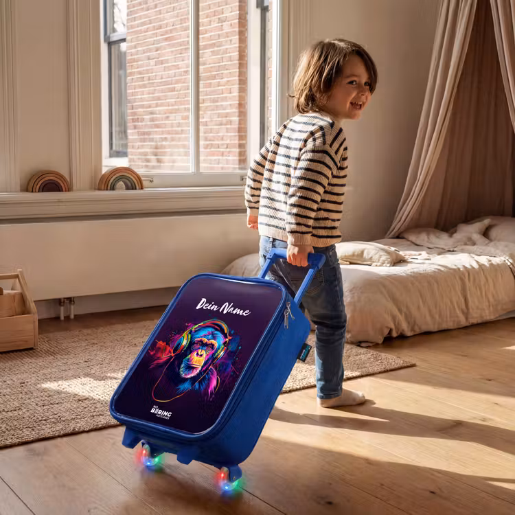 Kinderkoffer Blau mit Name - Pavian Beats — 3